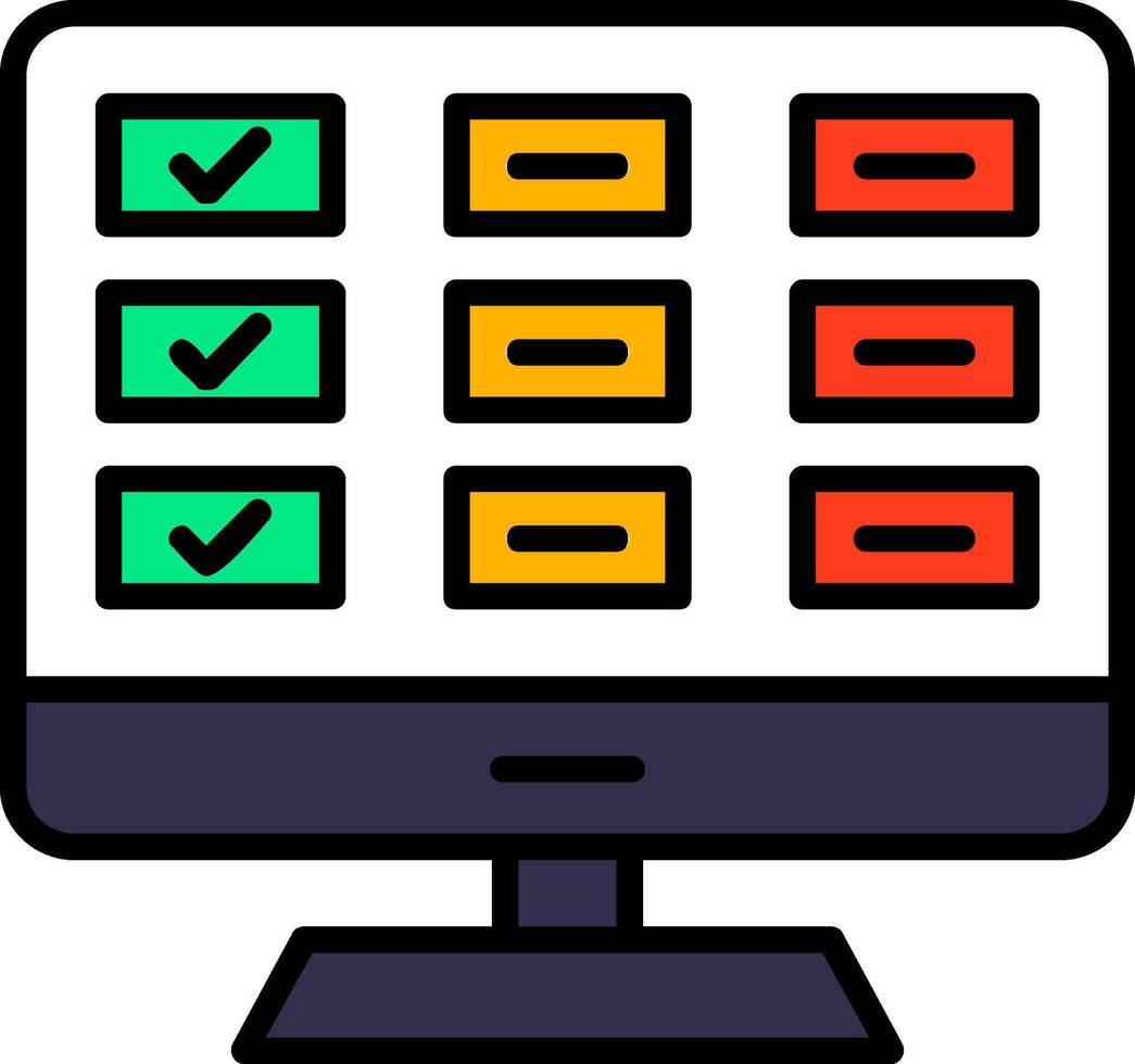 Task List Line Filled Icon vector