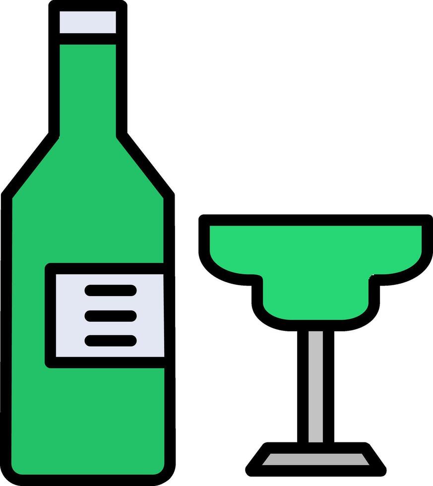 alcohol línea lleno icono vector