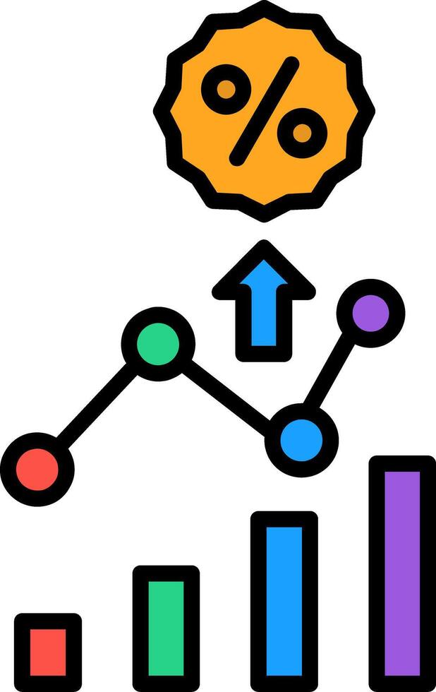 Percentage Line Filled Icon vector