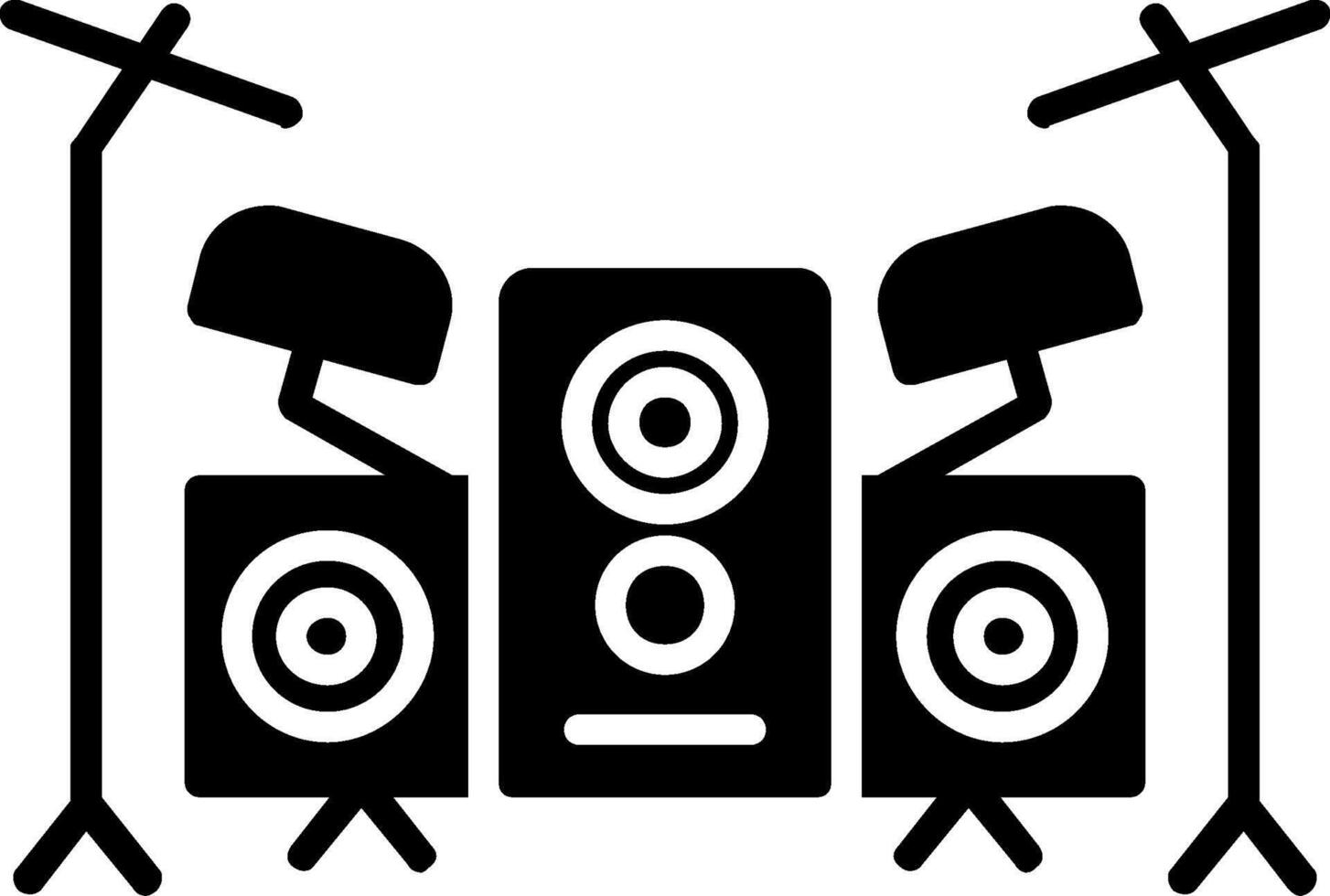 Drum Set Glyph Icon vector