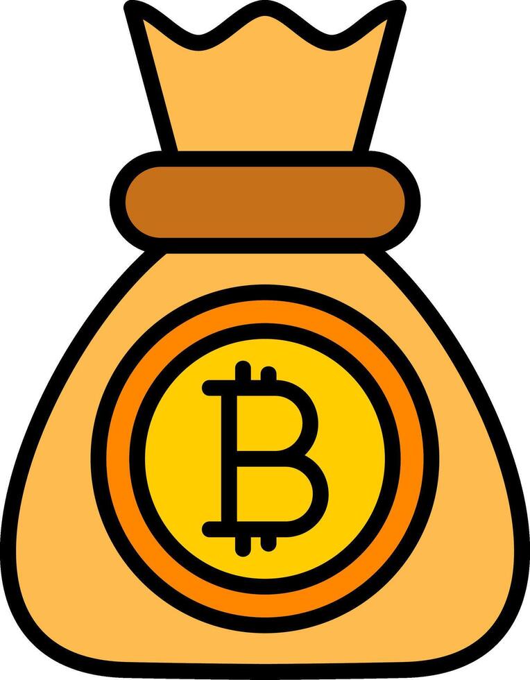 Bitcoin Line Filled Icon vector