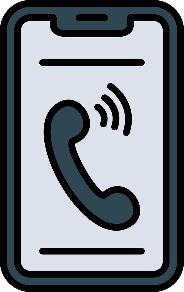 Phone Line Filled Icon vector