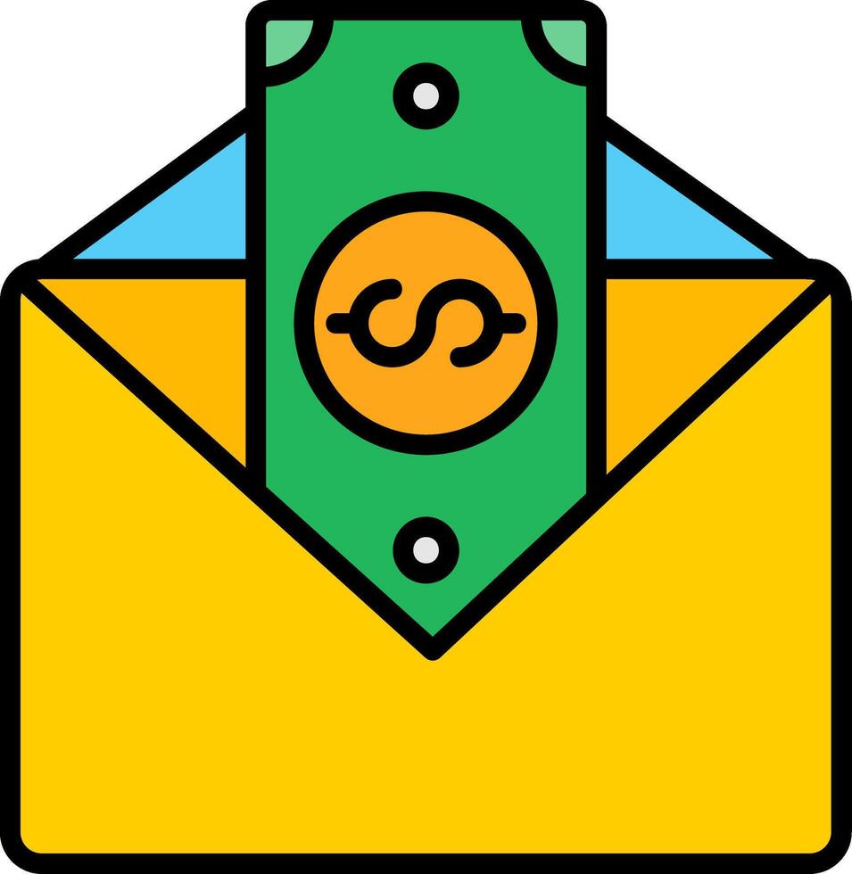Paycheckss Line Filled Icon vector