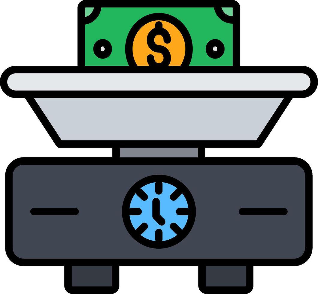 Weighing Scale Line Filled Icon vector