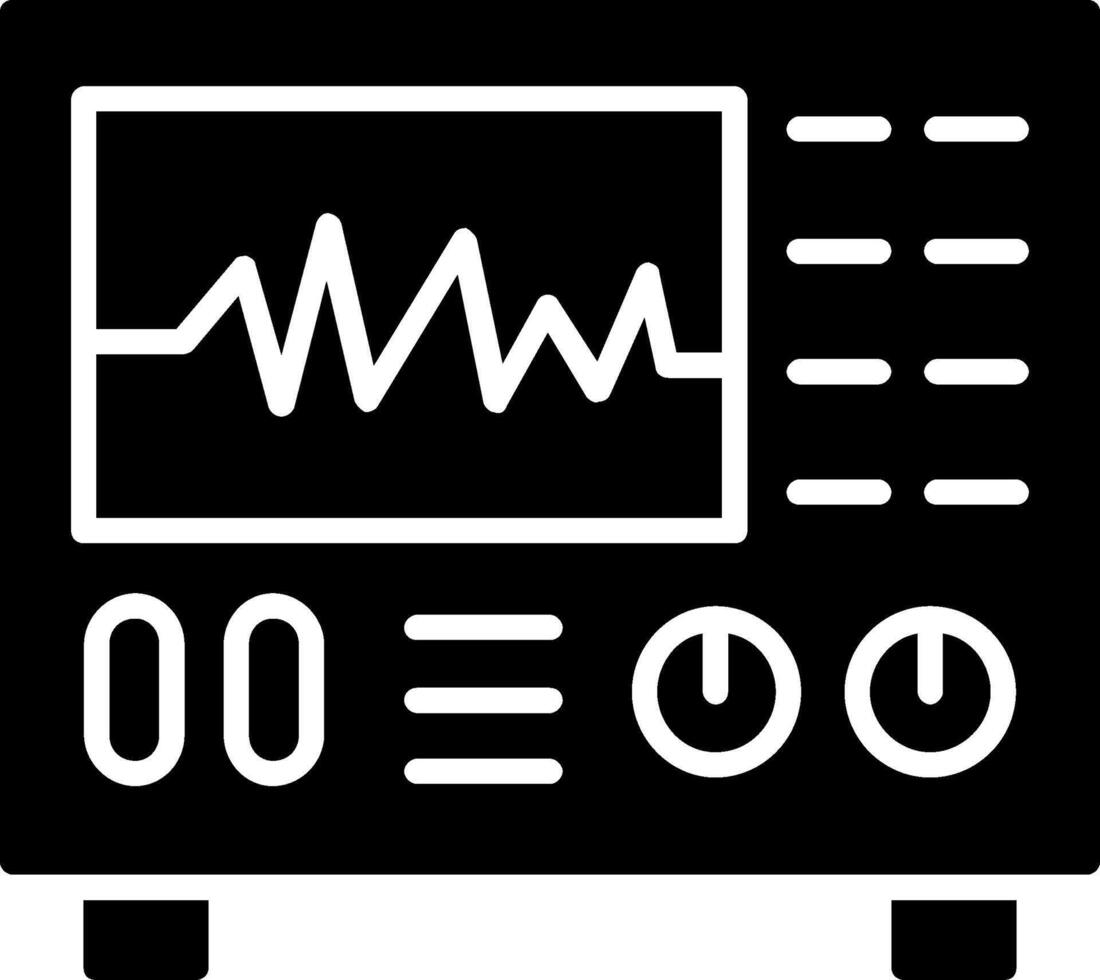 icono de glifo de osciloscopio vector