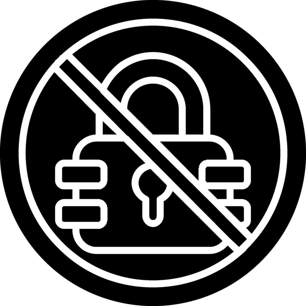 Prohibited Sign Glyph Icon vector