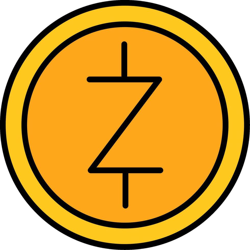 Zcash Line Filled Icon vector