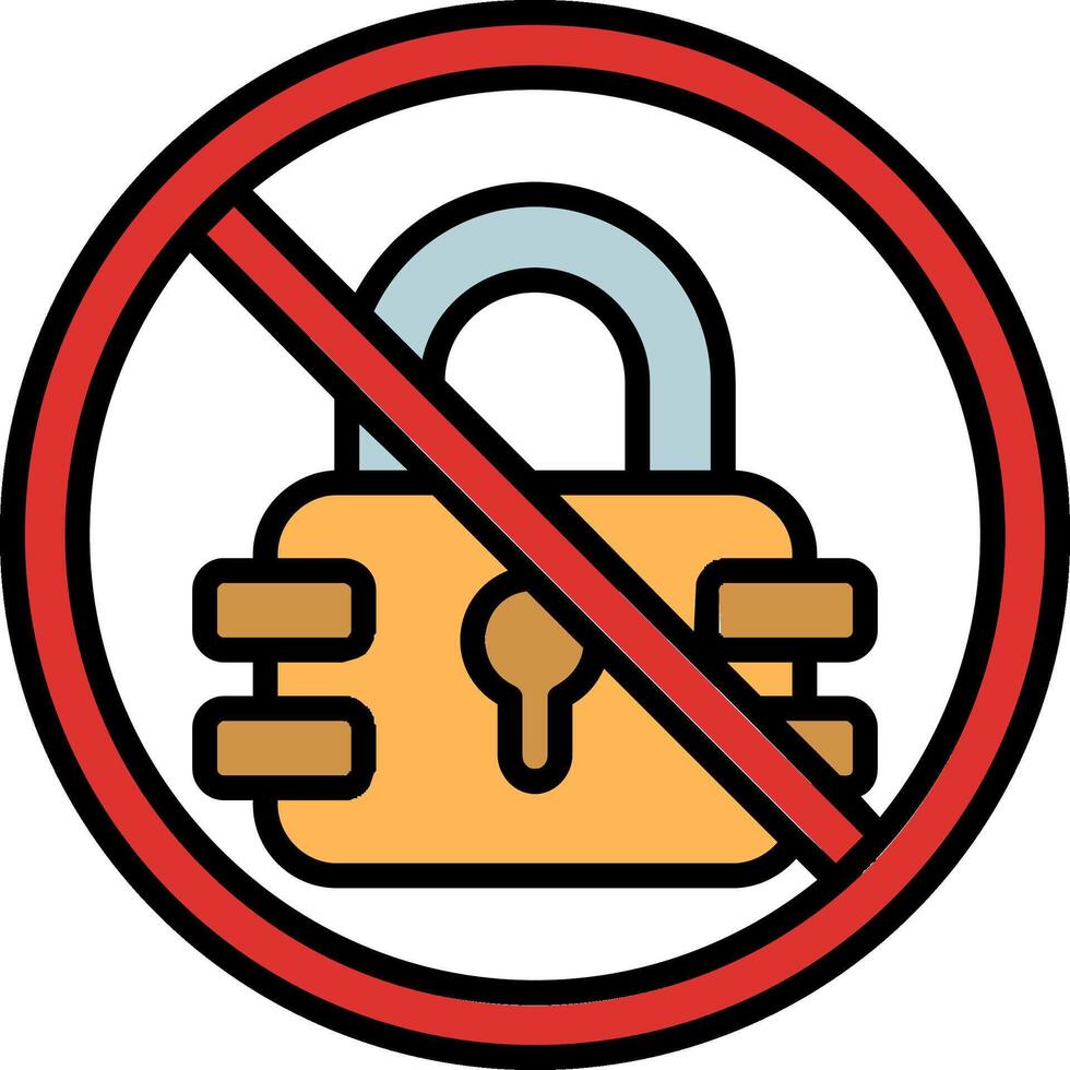 Prohibited Sign Line Filled Icon vector