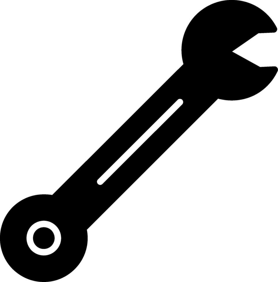 Spanner Glyph Icon vector