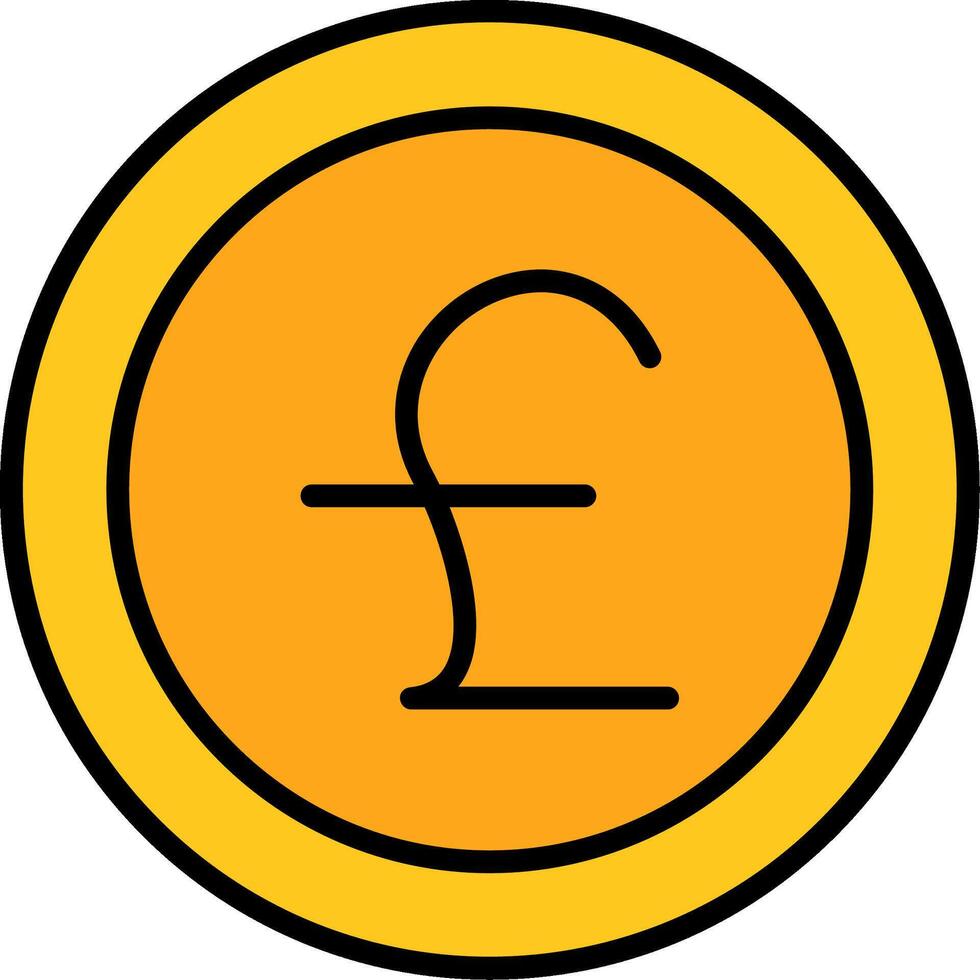 Pounds Line Filled Icon vector