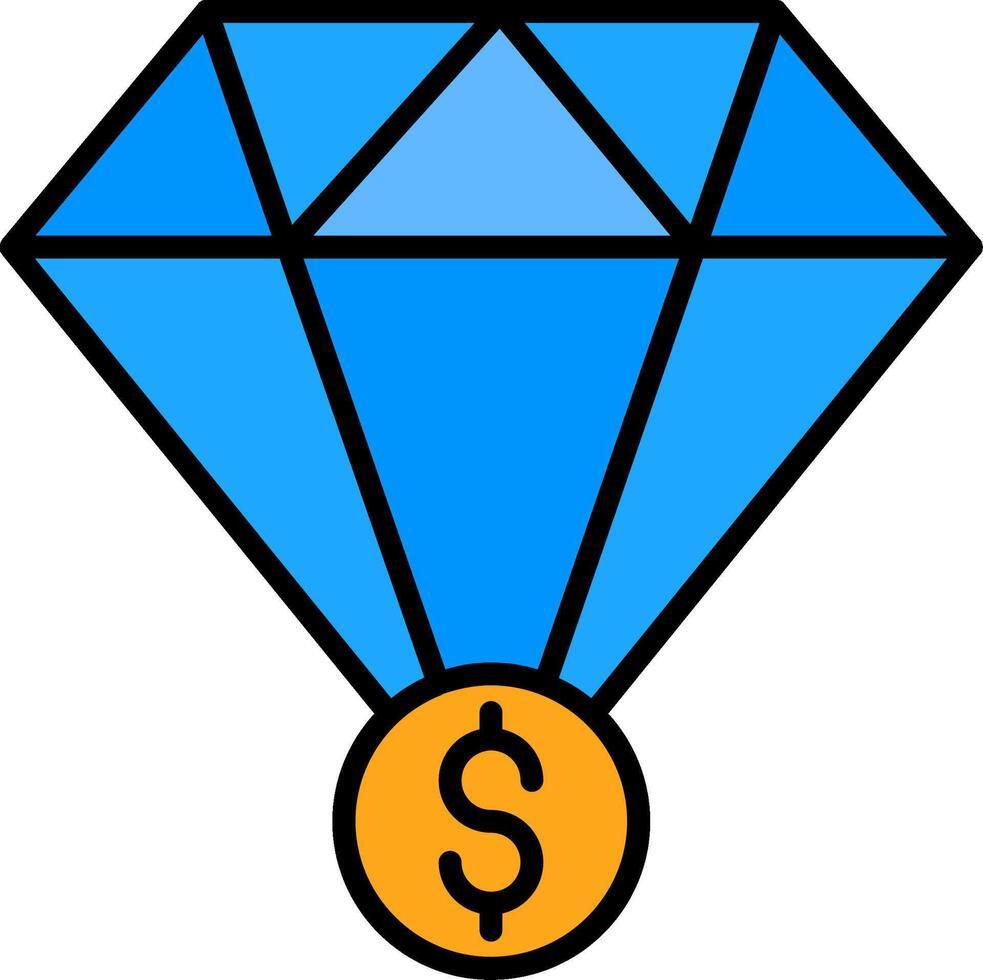 Value Line Filled Icon vector