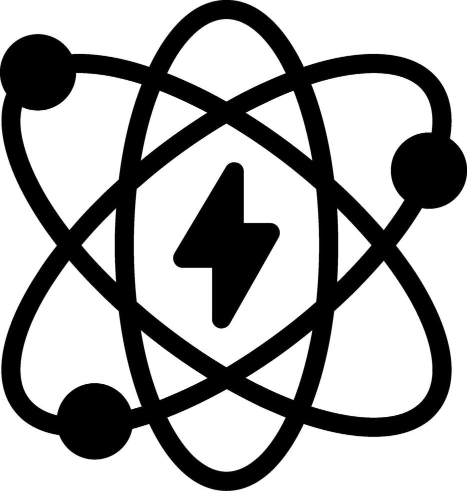 Atomic Energy Glyph Icon vector