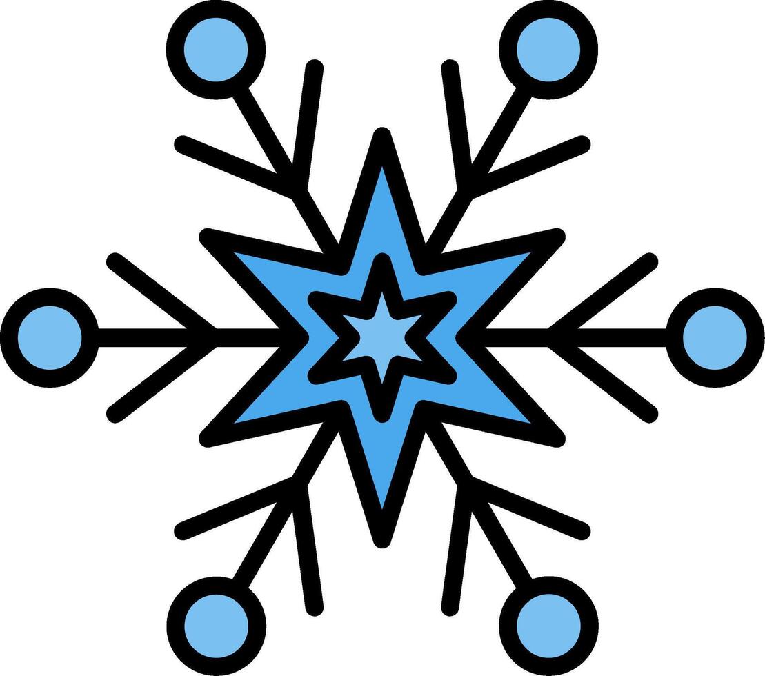 copo de nieve línea lleno icono vector