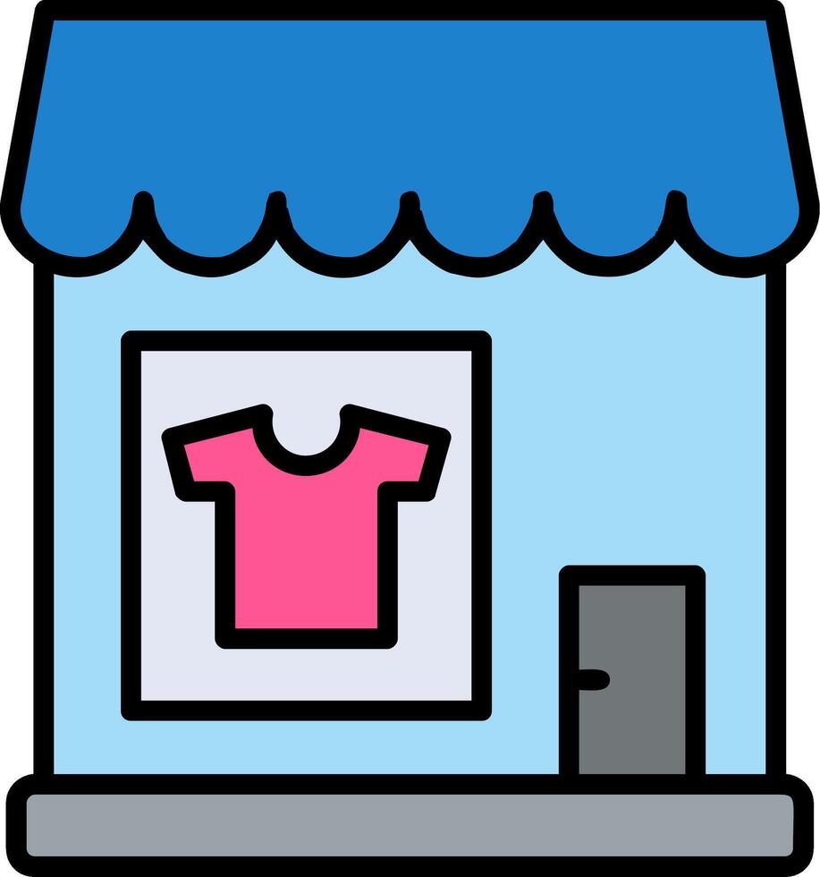 ropa tienda línea lleno icono vector