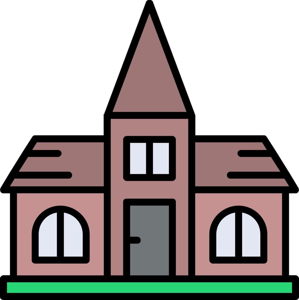 Church Line Filled Icon vector