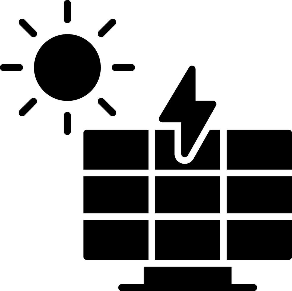 Solar Power Glyph Icon vector