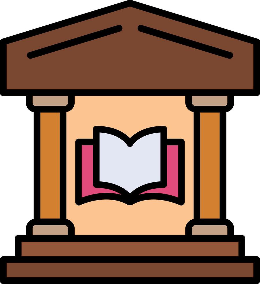 Library Line Filled Icon vector