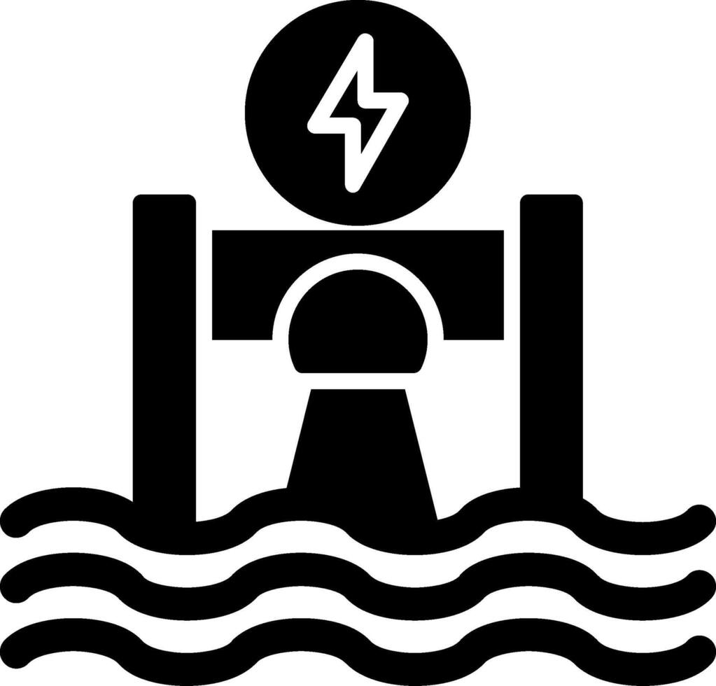 Hydroelectricity Glyph Icon vector