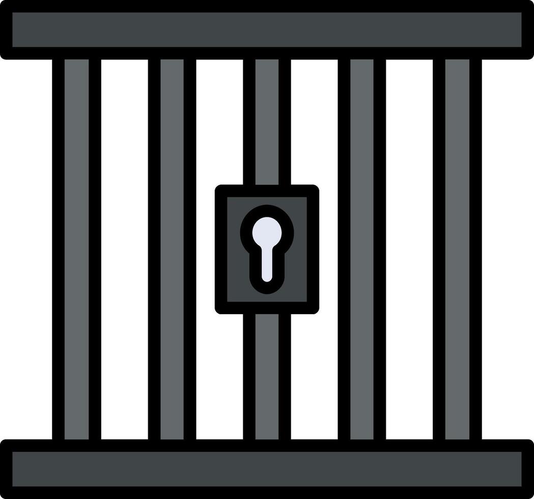 prisión línea lleno icono vector