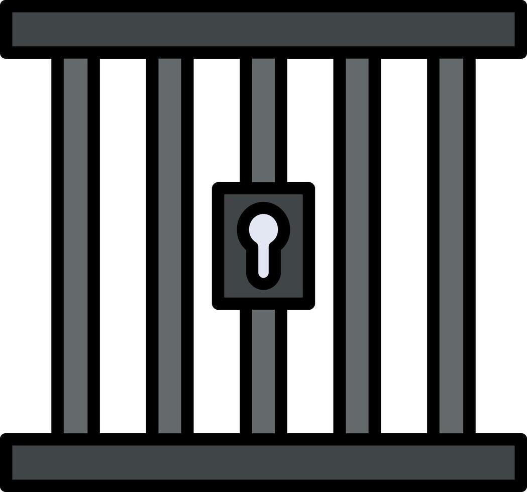 Prison Line Filled Icon vector