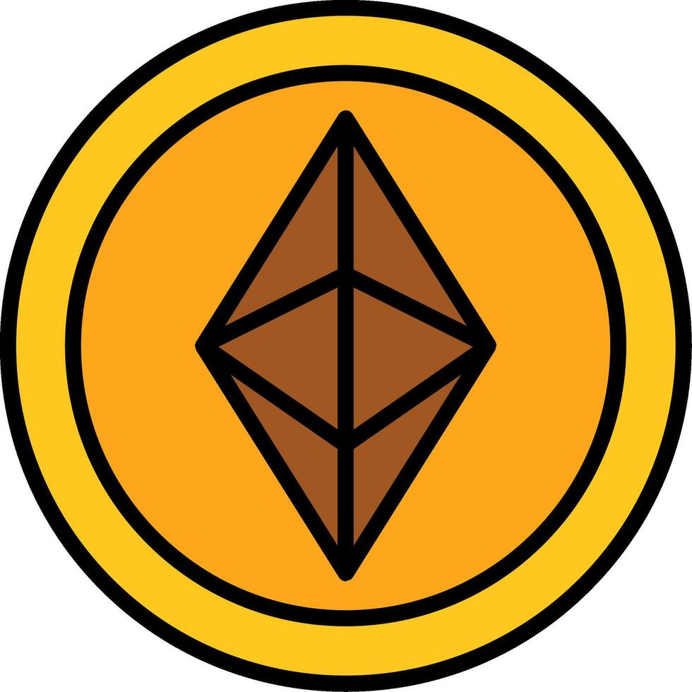 Ethereum Line Filled Icon vector