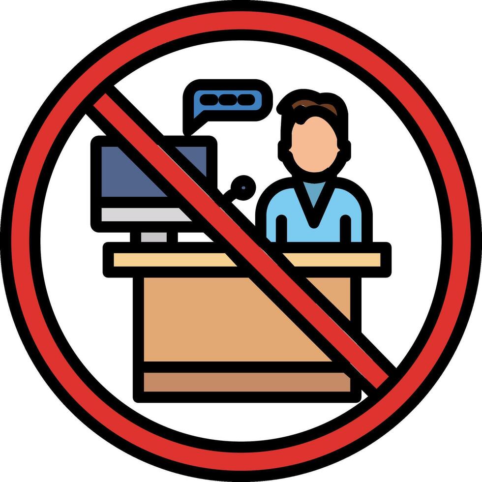 Prohibited Sign Line Filled Icon vector