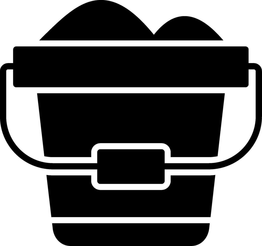 Sand Bucket Glyph Icon vector