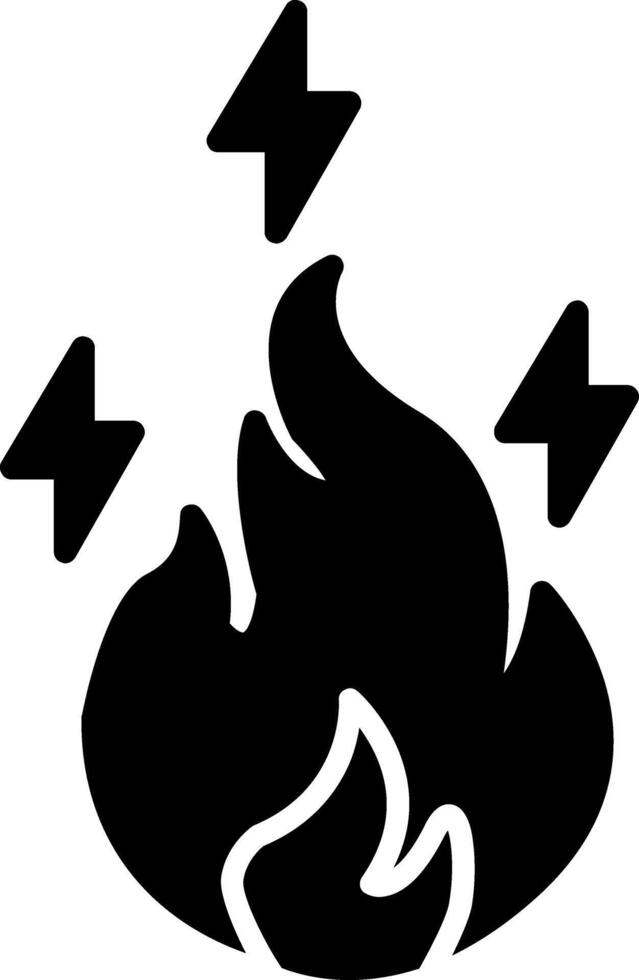 Electric Fire Glyph Icon vector