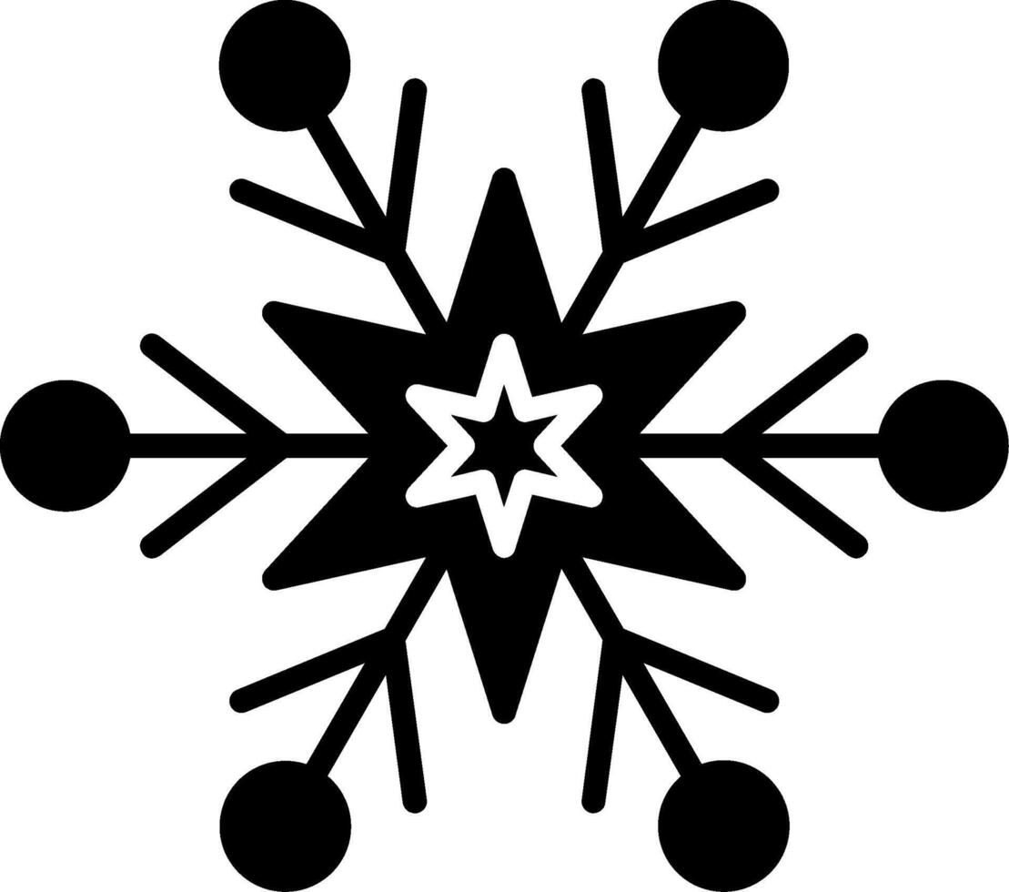 icono de glifo de copo de nieve vector