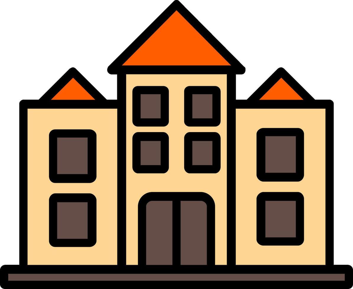 Mansion Line Filled Icon vector