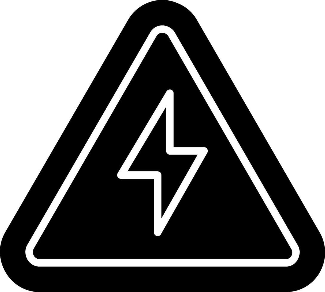 Electrical Danger Sign Glyph Icon vector