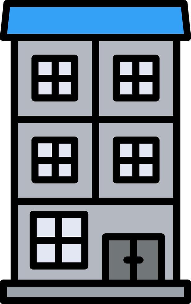 Appartment Line Filled Icon vector