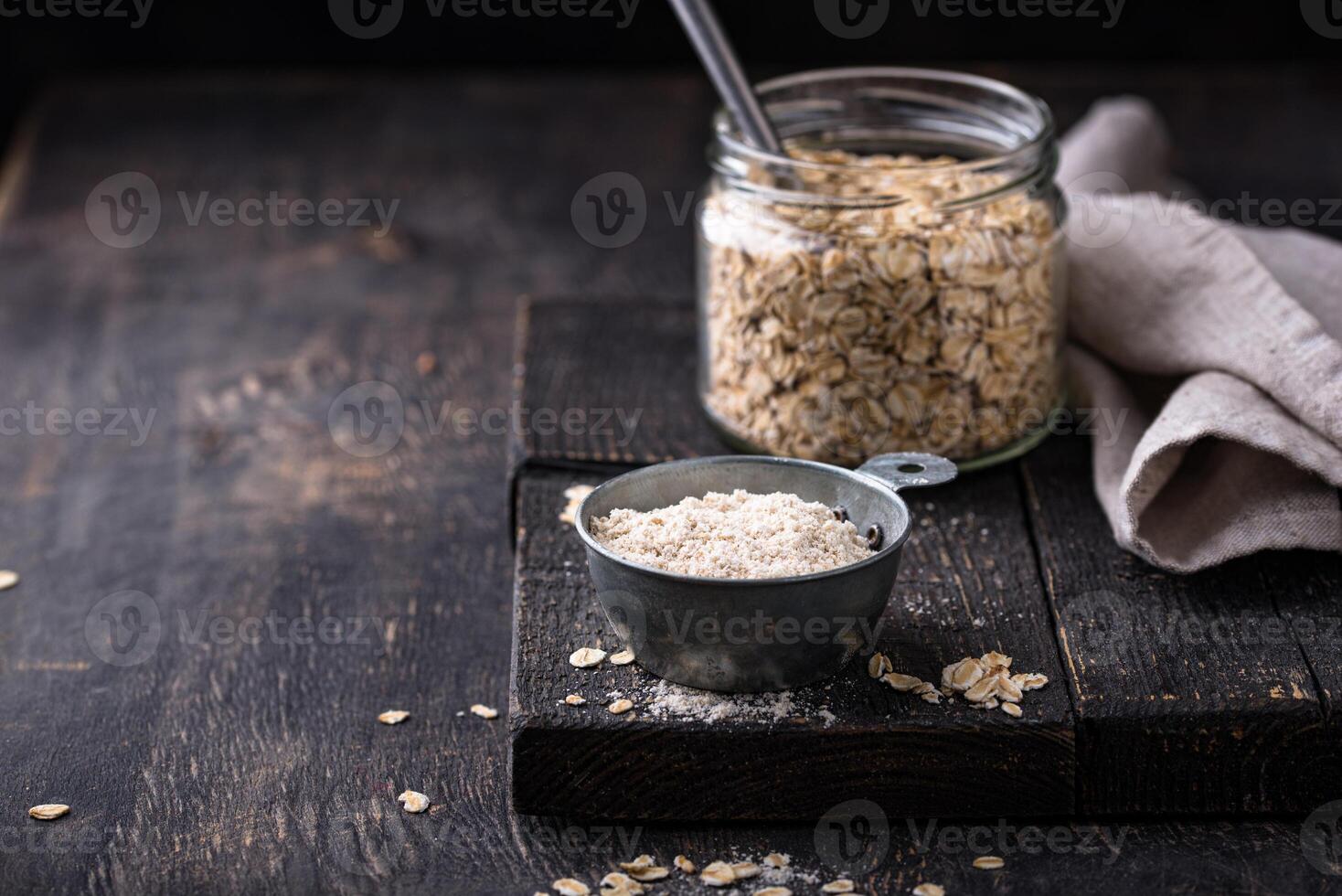 Gluten free healthy organic oat flour photo