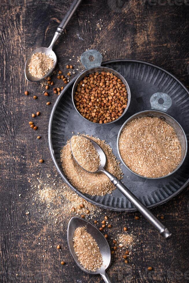 Gluten free healthy organic buckwheat flour photo