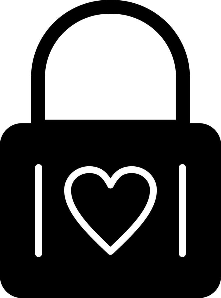 Heart Lock Glyph Icon vector