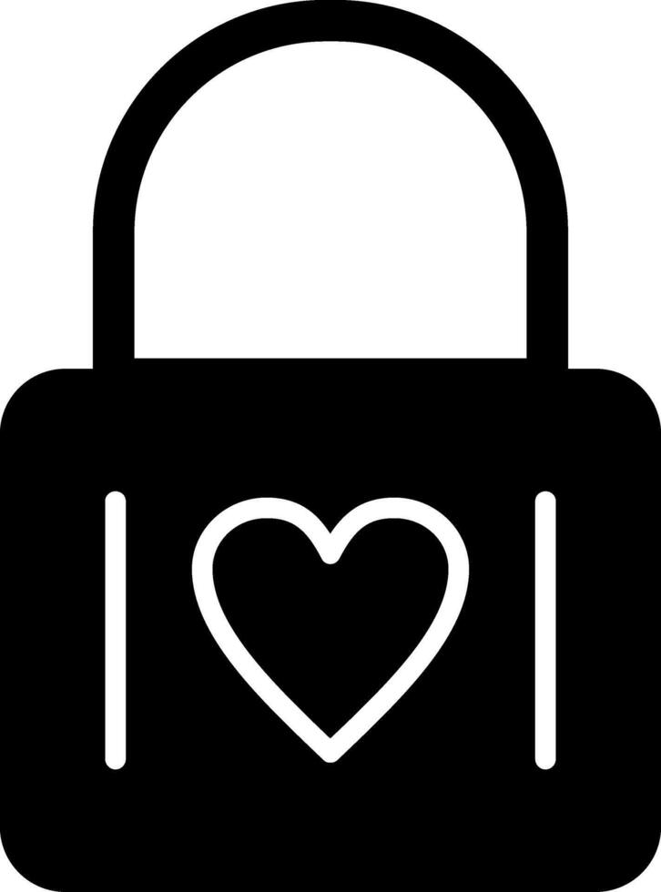 Heart Lock Glyph Icon vector