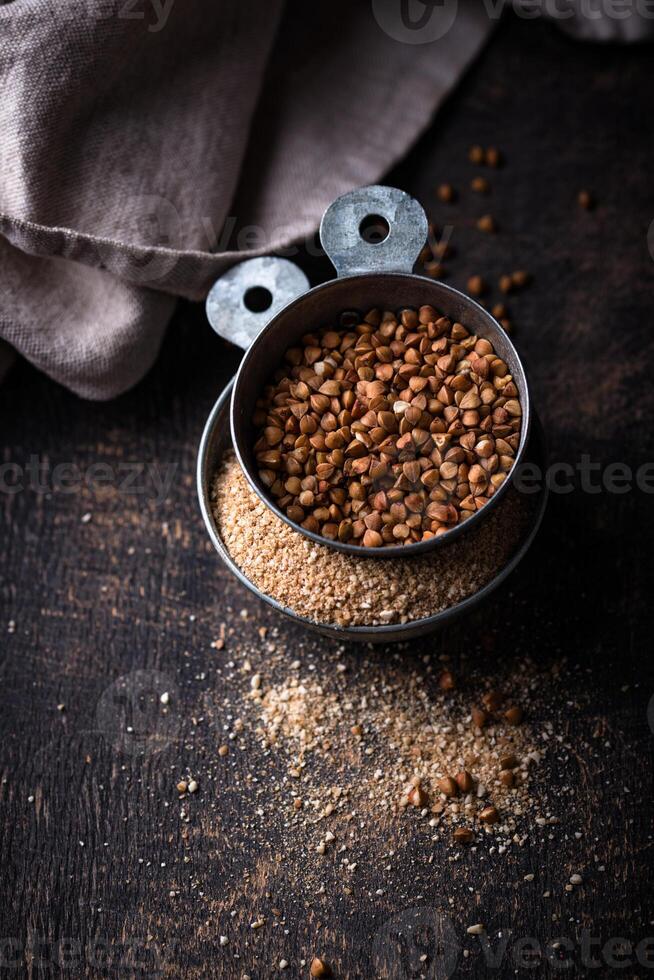 Gluten free healthy organic buckwheat flour photo