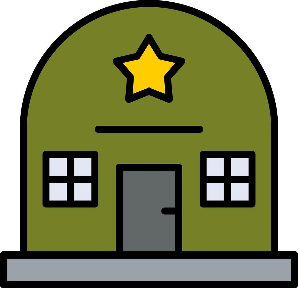 Army Base Line Filled Icon vector