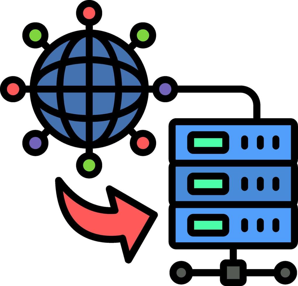 Internet Connection Line Filled Icon vector