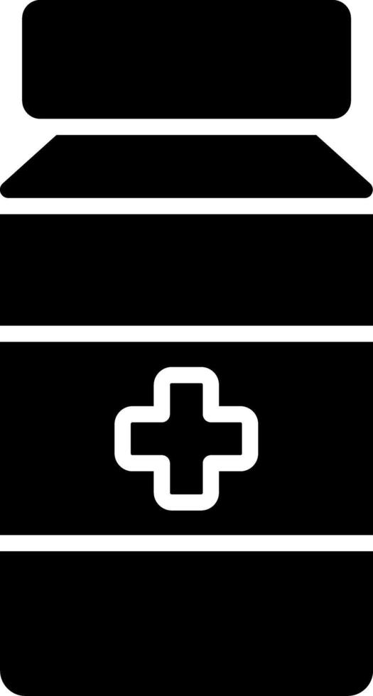 Pill Jar Glyph Icon vector