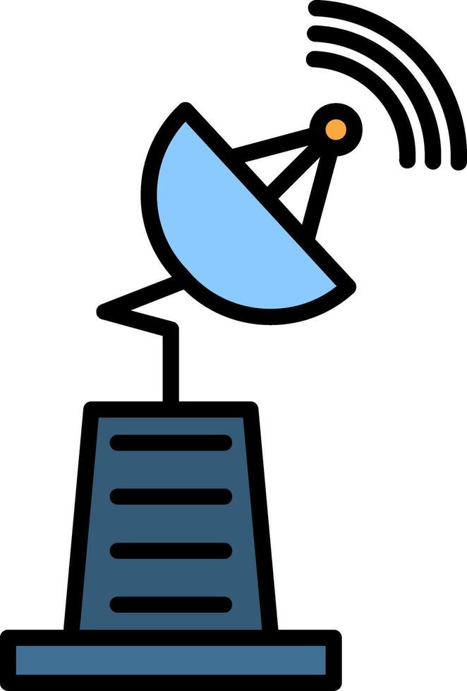 Satellite Dish Line Filled Icon vector