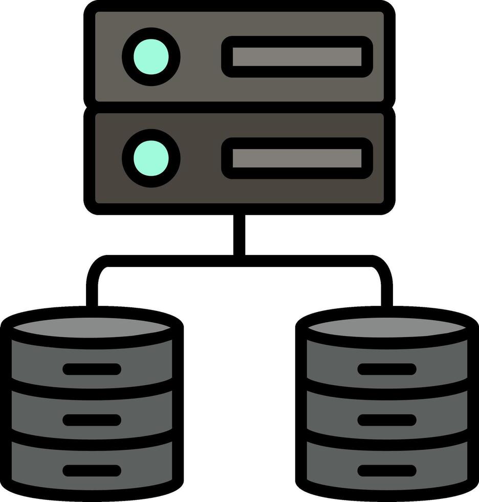 Data Server Line Filled Icon vector