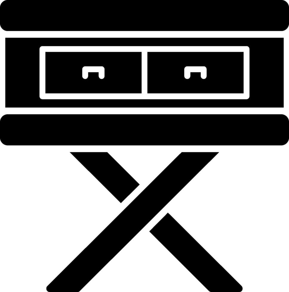 Side Table Glyph Icon vector