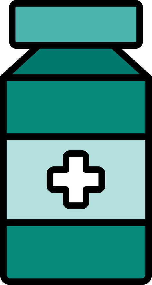 Pill Jar Line Filled Icon vector