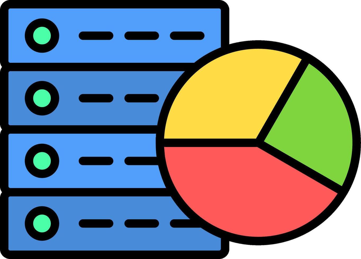 Data Analytics Line Filled Icon vector