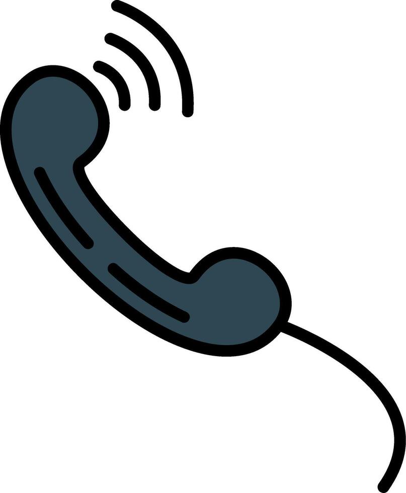 Phone Line Filled Icon vector