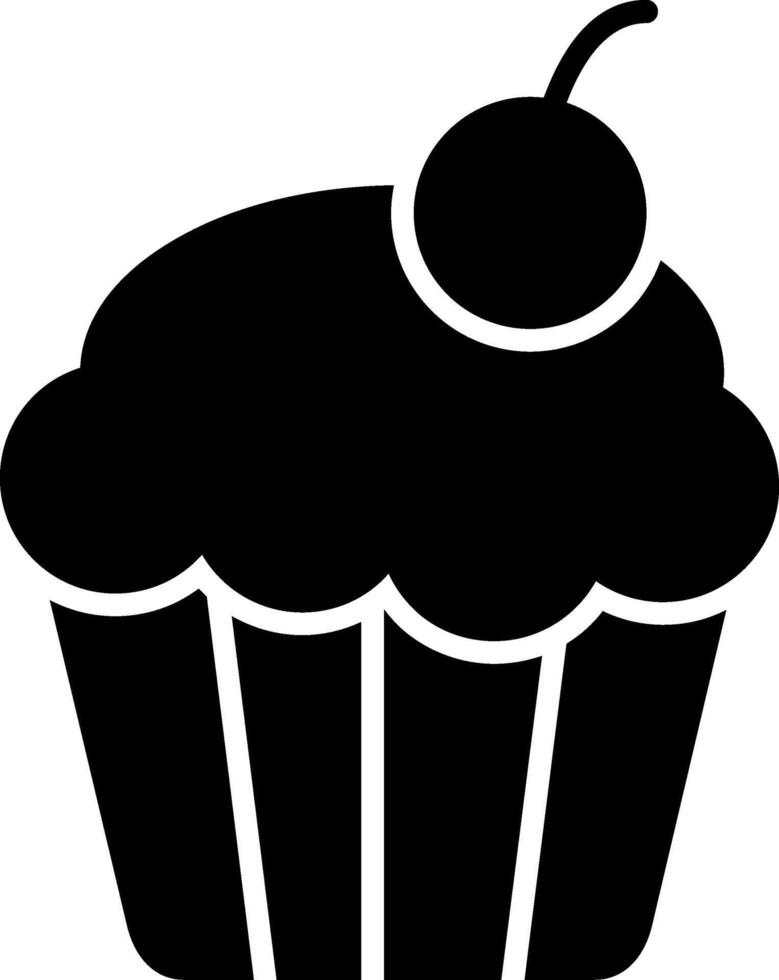 icono de glifo de cupcake vector