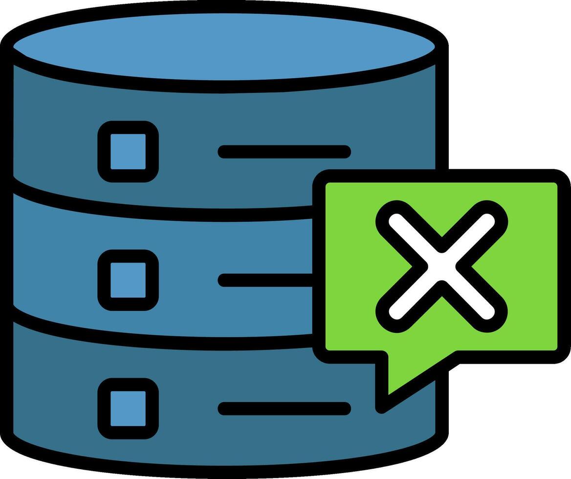 Delete Database Line Filled Icon vector