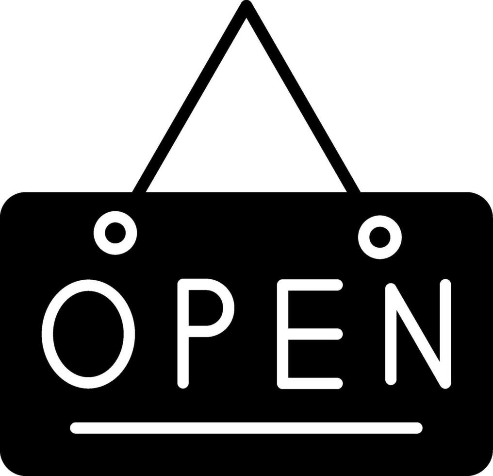 Open Sign Glyph Icon vector
