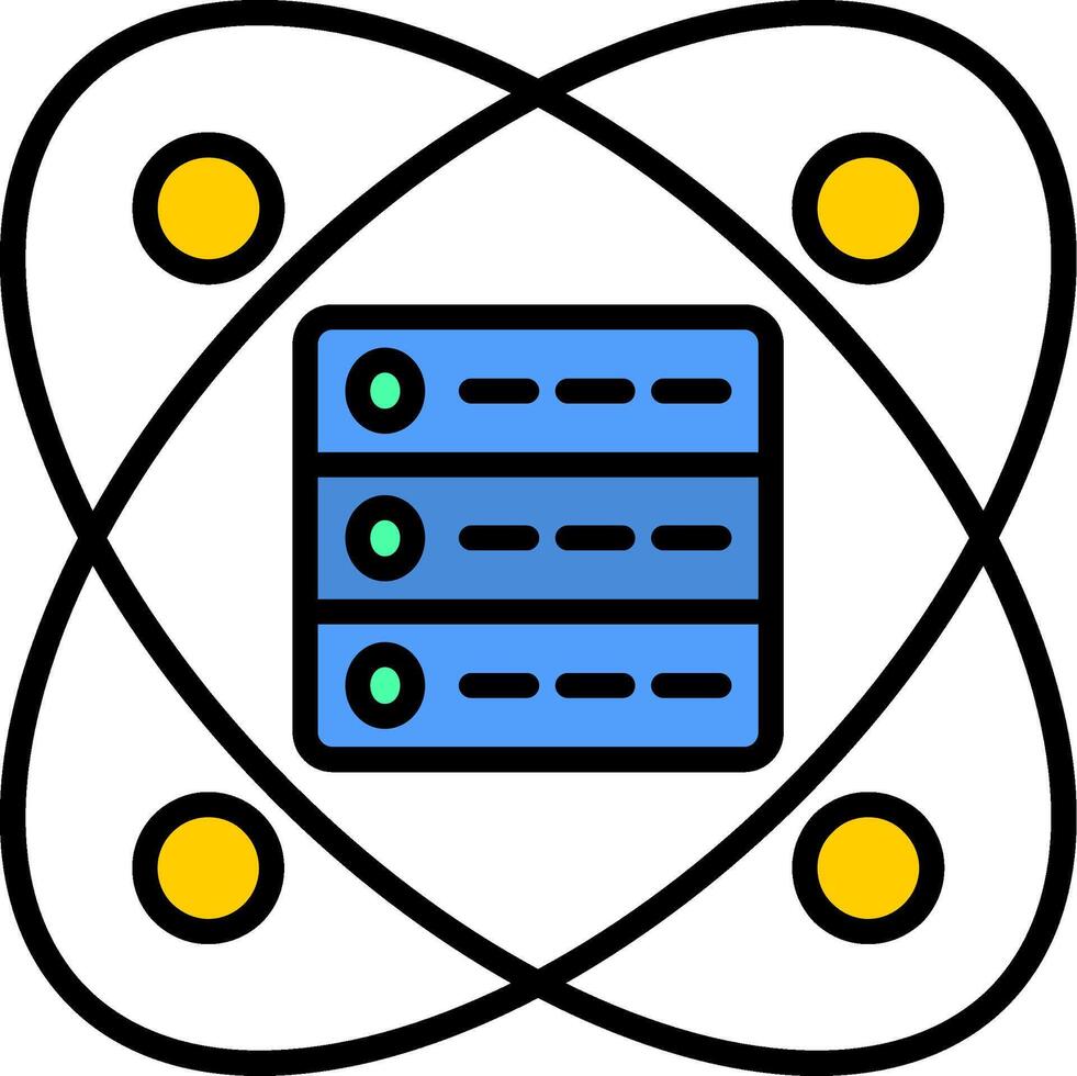 Data Science Line Filled Icon vector